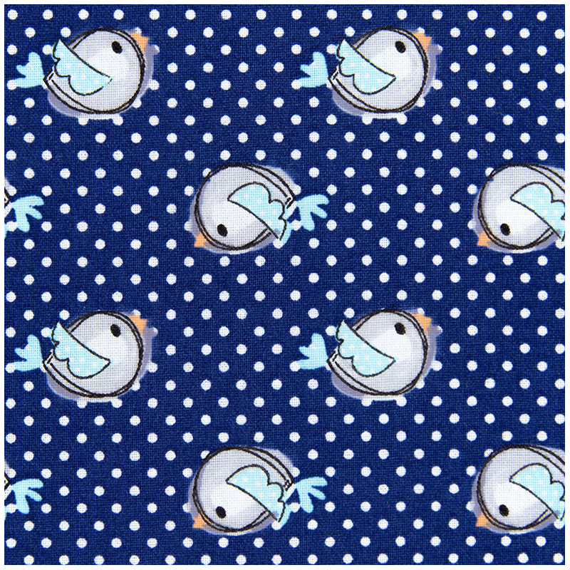 Little birds fabric, detail