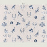 Embroidered canvas fabric with wolves and deer, half width
