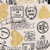 Lucky Typo canvas fabric beige, detail