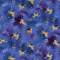 Golden unicorn fabric. A Japanese fabric by Kokka