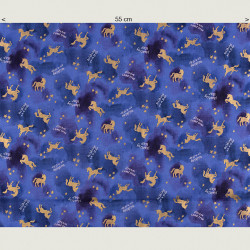 Golden unicorn fabric, half width