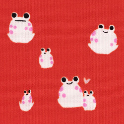 Frog Fabric red, detail