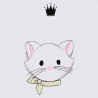 Franse kattenkoppen stof, detail