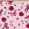 Aardbeien stof roze, detail