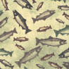 Zwemmende Zalm stof, detail