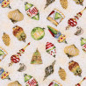 Vintage Christmas Ornaments Fabric