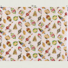 Vintage Christmas Ornaments Fabric, half width