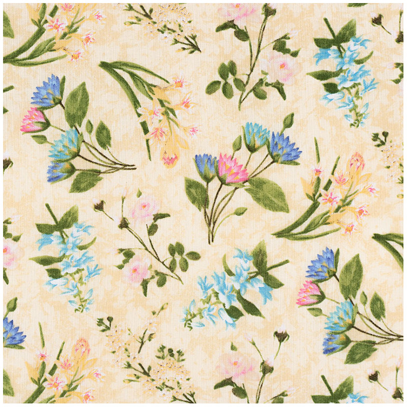 Flower Fabric in Hydrangea colors