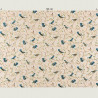 Fabric with birds in blue Hydrangea colors, half width