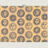 Zon stof met gouden glitter, halve breedte