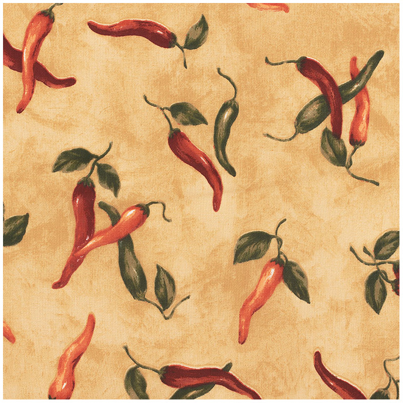 Canvas  fabric with a chili pepper print