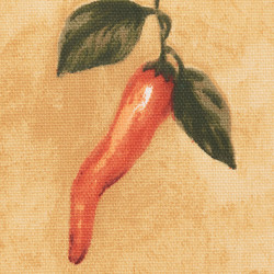 Chili peppers canvas fabric, detail