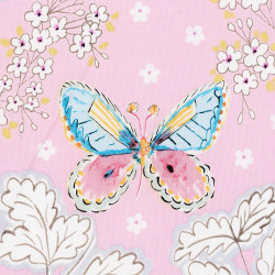 Pink butterfly Fabric, detail