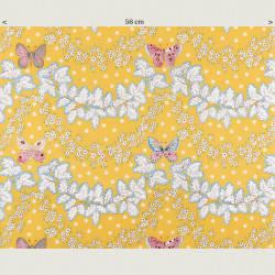 Yellow butterfly Fabric, half width
