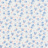 Olifantjes stof. Witte katoenen stof met olifantjes print