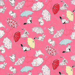 Japanese fabric with umbrellas and cats