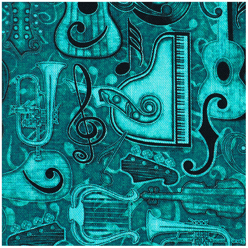 Green Musical Fabric, detail