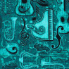 Green Musical Fabric, detail