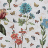 Botanische stof met vlinders en bloemen
