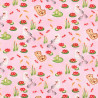 Pink cotton Pond fabric, Hugs and Love