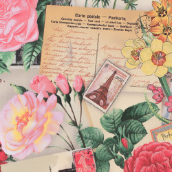 Postcards from Paris cotton Fabric