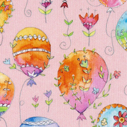 Hippie ballonnen stof roze, detail