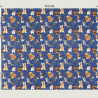 Puppy fabric blue coupon 130x112cm
