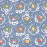 Fruit fabric, Botanique blue/grey cotton