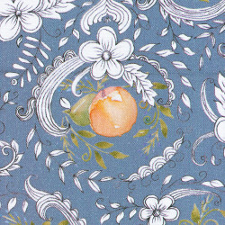 Fruit fabric, Botanique blue/grey
