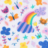 Sun and rainbow fabric, detail