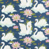Swan Fabric Harmony, blue cotton