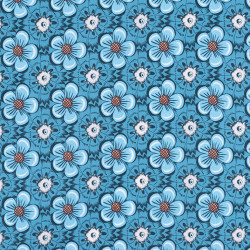 Hindelopia fabric HIN-26 blue cotton