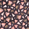 All for love, hart met kroon stof zwart
