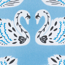 Baltic Swans Fabric blue, detail