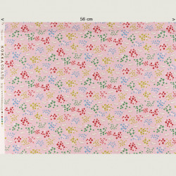 Cat fabric by Kokka pink, half width