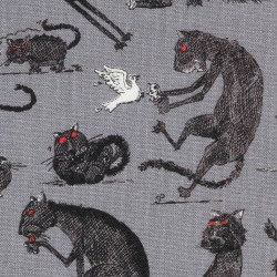 Black cat fabric
