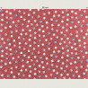 Spools of yarn fabric coral red, half width