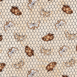 Chicken wire with moths fabric