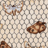 Nachtvlinders op kippengaasstof, detail