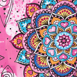 Mandala stof roze, detail