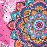 Mandala fabric pink, detail