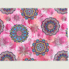 Mandala fabric, pink hippie fabric