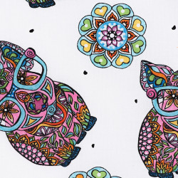 Mandala piglets fabric, detail