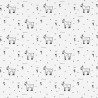 Goat fabric, white cotton with black print