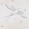 Zwaluw stof met zilver opdruk, detail