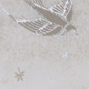 Swallow fabric with silver print, vanille