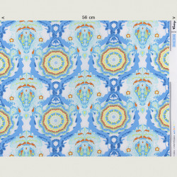 Indigo & Aster Fabric blue, half width