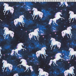 Unicorns in space stof coupon 45 cm x 160 cm, detail