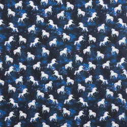 Unicorns in space fabric coupon 70 cm x 160 cm