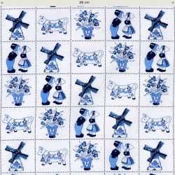 Delft blue tiles fabric...